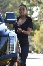 ZOE SALDANA Out and About in Studio City 10/12/2018