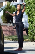 ZOE SALDANA Out and About in Studio City 10/12/2018