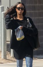 ZOE SALDANA Out in Los Angeles 10/14/2018