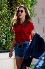 ALESSANDRA AMBROSIO in Denim Shorts on the Set of a Photoshoot in Los Angeles 11/09/2018