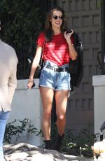 ALESSANDRA AMBROSIO in Denim Shorts on the Set of a Photoshoot in Los Angeles 11/09/2018