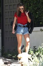 ALESSANDRA AMBROSIO in Denim Shorts on the Set of a Photoshoot in Los Angeles 11/09/2018