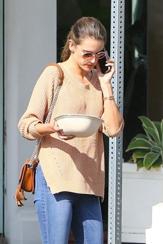 ALESSANDRA AMBROSIO Leaves Pacific Coast Sports Medicine in Brentwood 11/08/2018