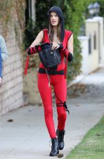 ALESSANDRA AMBROSIO Trick or Treating in Santa Monica 10/31/2018