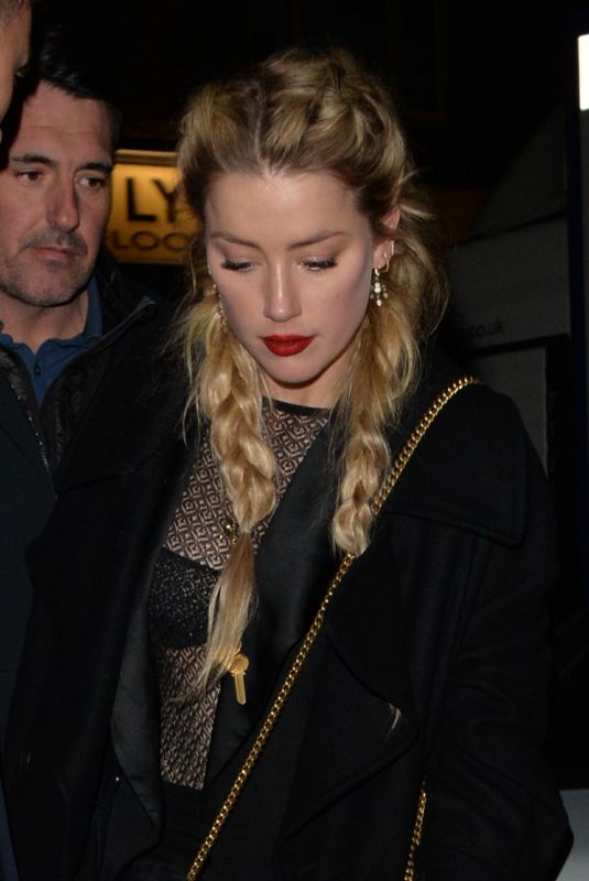 AMBER HEARD Leaves Her Hotel in London 11/25/2018