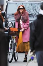 ANNE HATHAWAY on a the Set of Modern Love in New York 11/30/2018