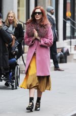 ANNE HATHAWAY on a the Set of Modern Love in New York 11/30/2018