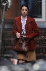 AUBREY PLAZA on the Set of Chucky in Vancouver 11/03/2018