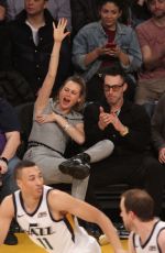 BEHATI PRINSLOO and Adam Levine at LA Lakers Game in Los Angeles 11/23/2018