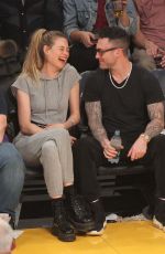 BEHATI PRINSLOO and Adam Levine at LA Lakers Game in Los Angeles 11/23/2018