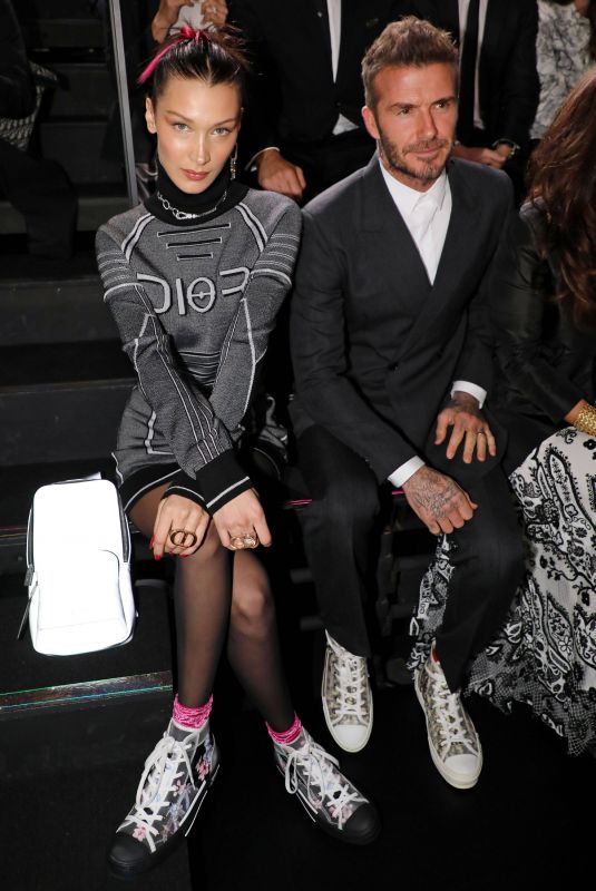 BELLA HADID and David Beckham at Dior Pre-Fall 2019 Men