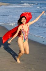 BLANCA BLANCO as Supergirl on Halloween at Malibu Beach 10/31/2018