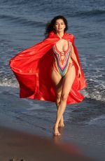 BLANCA BLANCO as Supergirl on Halloween at Malibu Beach 10/31/2018