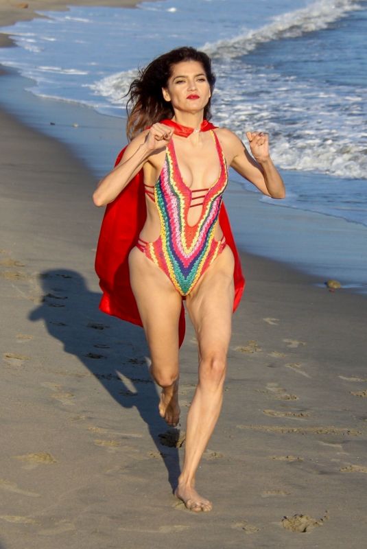 BLANCA BLANCO as Supergirl on Halloween at Malibu Beach 10/31/2018