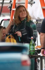 BRIE LARSON on the Set of Captain Marvel in Los Angeles 11/19/2018