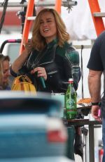 BRIE LARSON on the Set of Captain Marvel in Los Angeles 11/19/2018