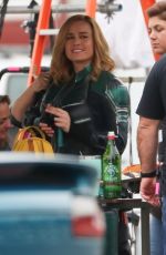 BRIE LARSON on the Set of Captain Marvel in Los Angeles 11/19/2018