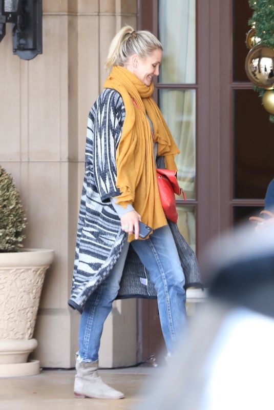 CAMERON DIAZ Out for Lunch at Montage Hotel in Los Angeles 11/30/2018