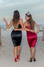 CLAUDIA ROMANI and LAUREN FRANCESCA in Tights Dress Out in Miami Beach 11/29/2018
