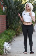 COURTNEY STODDEN Out with Her Dog in West Hollywood 11/19/2018