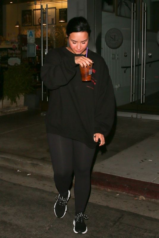 DEMI LOVATO Out for Coffee in West Hollywood 11/05/2018