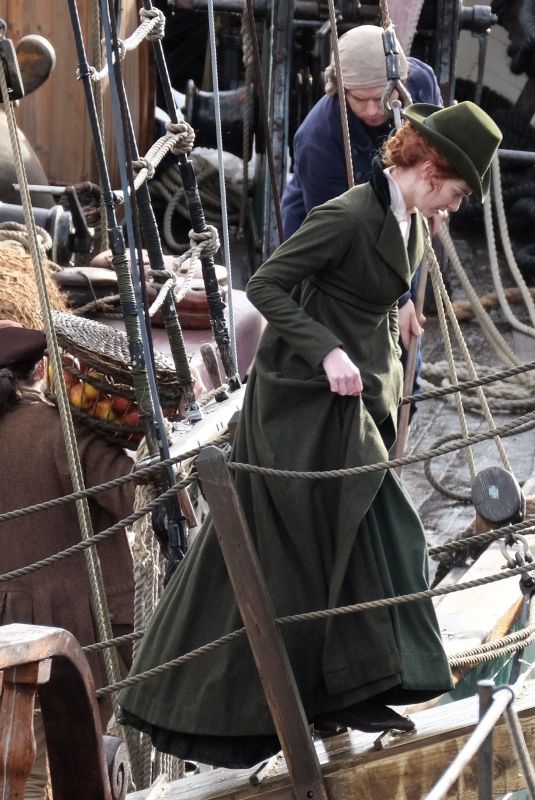 ELEANOR TOMLINSON on the Set of a Photoshoot in Los Angeles 11/04/2018