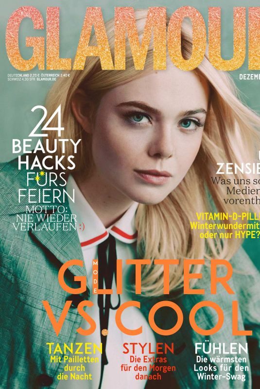 ELLE FANNING in Glamour Magazine, Germany December 2018 Issue