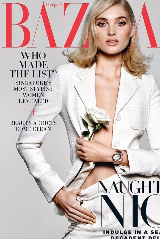 ELSA HOSK on the Cover of Harper’s Bazaar Magazine, Singapore December 2018