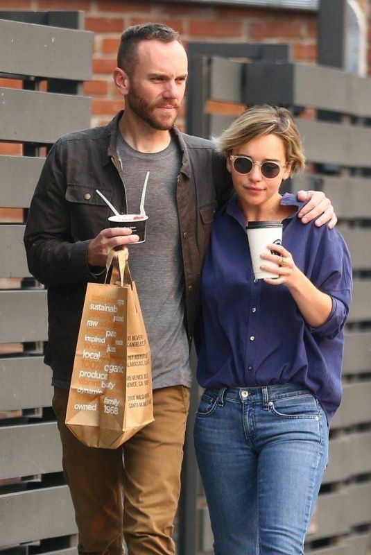 EMILIA CLARKE and Charlie McDowel Out in Venice Beach 11/10/2018