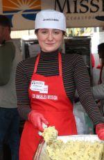 EMMA KENNEY at Los Angeles Mission Thanksgiving Event 11/21/2018