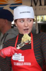 EMMA KENNEY at Los Angeles Mission Thanksgiving Event 11/21/2018
