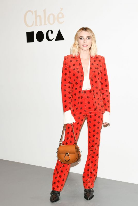 EMMA ROBERTS at Chloe and Museum of Contemporary Art Dinner in Los Angeles 11/27/2018