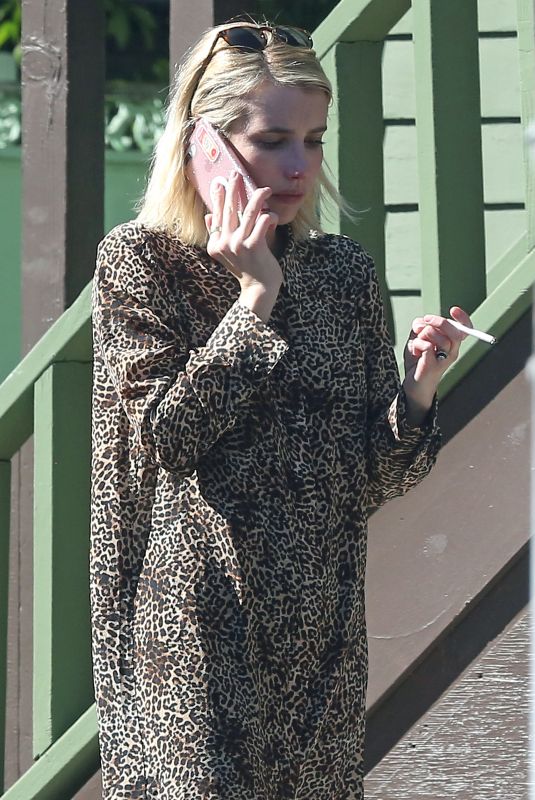 EMMA ROBERTS Has a Smoke Out in West Hollywood 11/12/2018