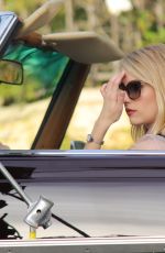 EMMA ROBERTS in Vintage Convertible in Beverly Hills 11/01/2018