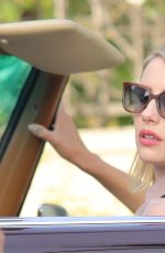 EMMA ROBERTS in Vintage Convertible in Beverly Hills 11/01/2018