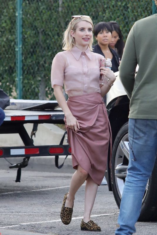 EMMA ROBERTS in Vintage Convertible in Beverly Hills 11/01/2018