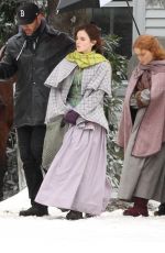 EMMA WATSON, FLORENCE PUGH, ELIZA SCANLEN and SAOIRSE RONAN on the Set of Little Women in Harvard 11/05/2018