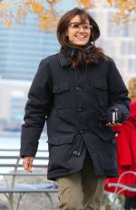 EMMY ROSSUM on the Set of Modren Love in New York 11/12/2018