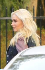 GWEN STEFANI in Denim Skirt Arrives at Warner Music Group in Burbank 11/16/2018