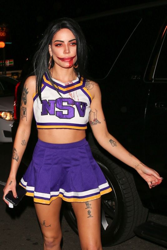 HALSEY at Travis Scott Halloween Bash in West Hollywood 10/31/2018