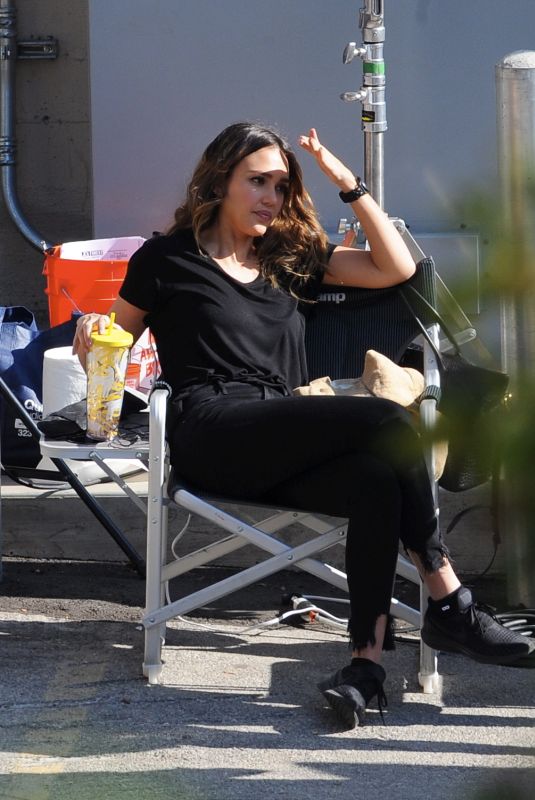 JESSICA ALBA on the Set of LA