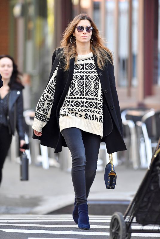JESSICA BIEL Out and About in New York 11/01/2018