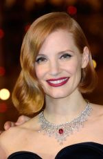 JESSICA CHASTAIN at Les Galeries Lafayette Christmas Decorations Inauguration in Paris 11/07/2018