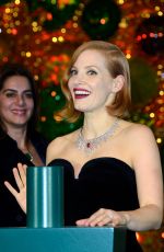 JESSICA CHASTAIN at Les Galeries Lafayette Christmas Decorations Inauguration in Paris 11/07/2018
