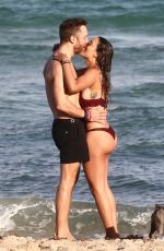 JESSICA LEDON in Bikini and David Guetta on the Beach  in Miami 11/23/2018