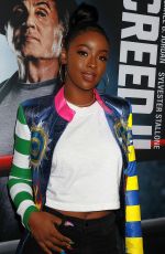 JUSTINE SKYE at Creed II Premiere in New York 11/14/2018