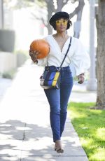KAT GRAHAM Gets a Pumpkin in Los Angeles 10/29/2018