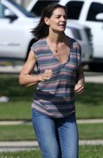 KATIE HOLMES on the Set of The Secret in New Orleans 11/06/2018