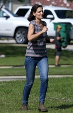 KATIE HOLMES on the Set of The Secret in New Orleans 11/06/2018