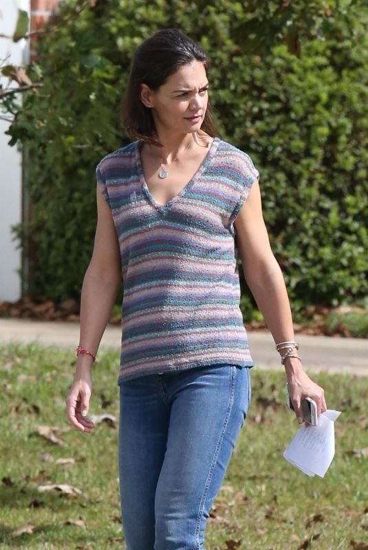 KATIE HOLMES on the Set of The Secret in New Orleans 11/06/2018